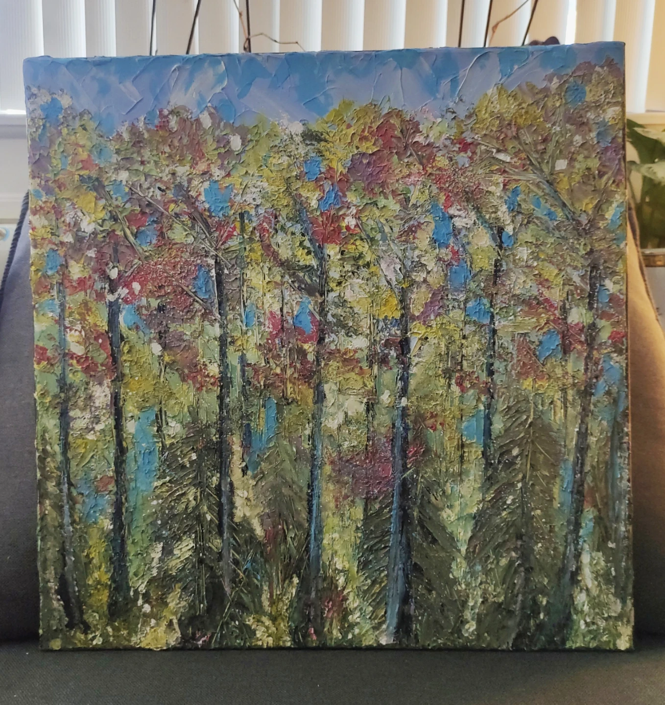Textured Forest Landscape Painting - photo 2