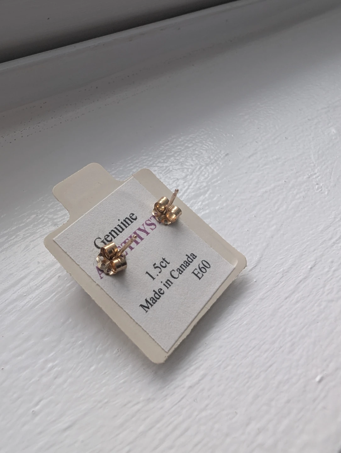 Brand New 10K Yellow Gold Amethyst Earrings For Sale - photo 5