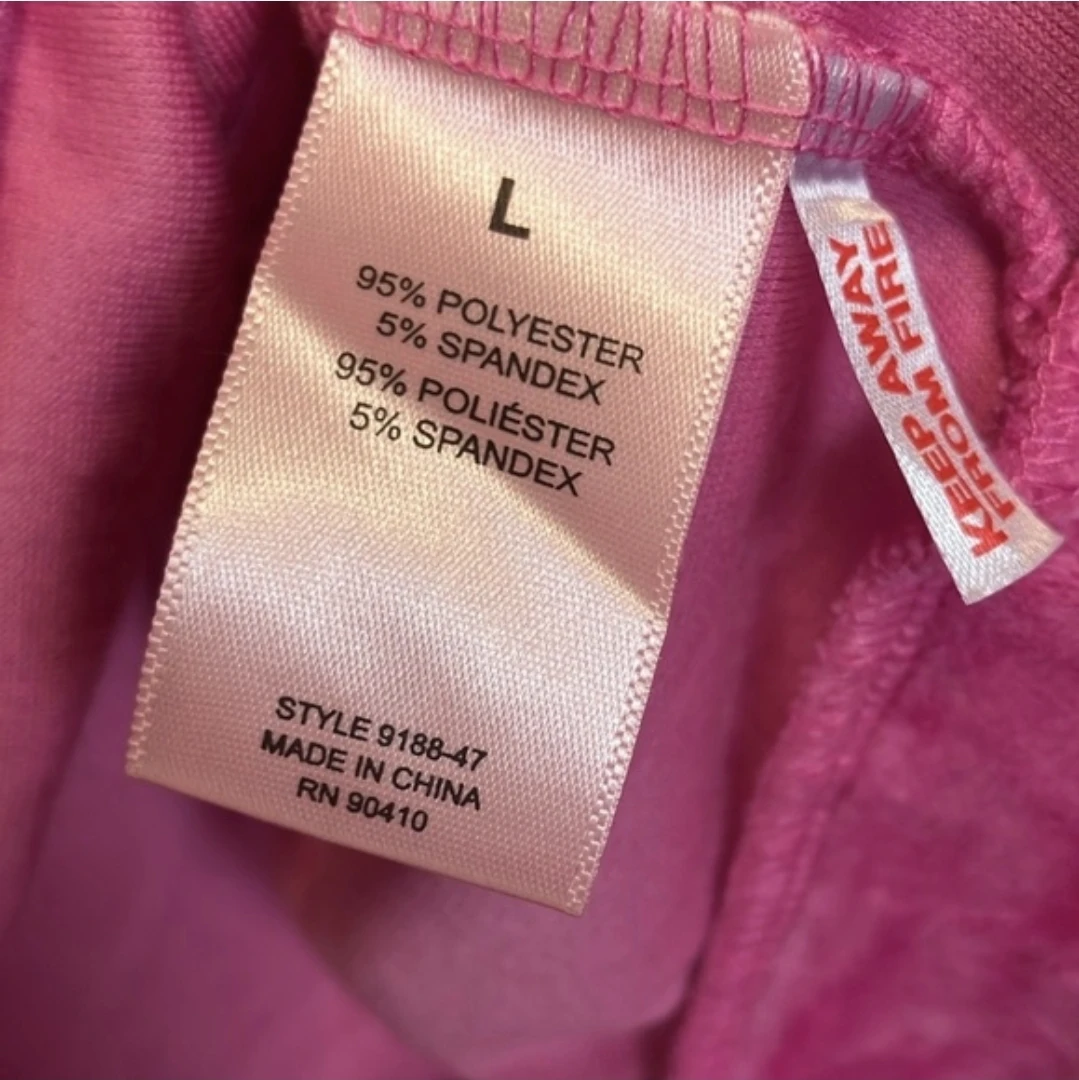 JUICY COUTURE Pink Velour Rhinestone Logo Hoodie - NWOT Large - photo 4