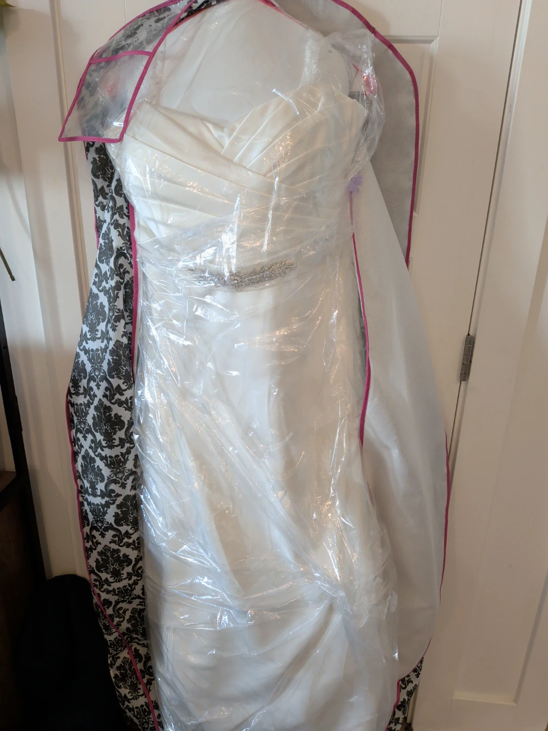 White Wedding Dress with Beaded Belt