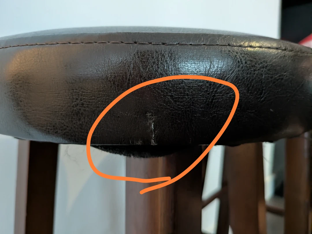 Set of 2 Dark Brown Faux Leather Swivel Bar Stools【Moving sale❗】 - photo 3