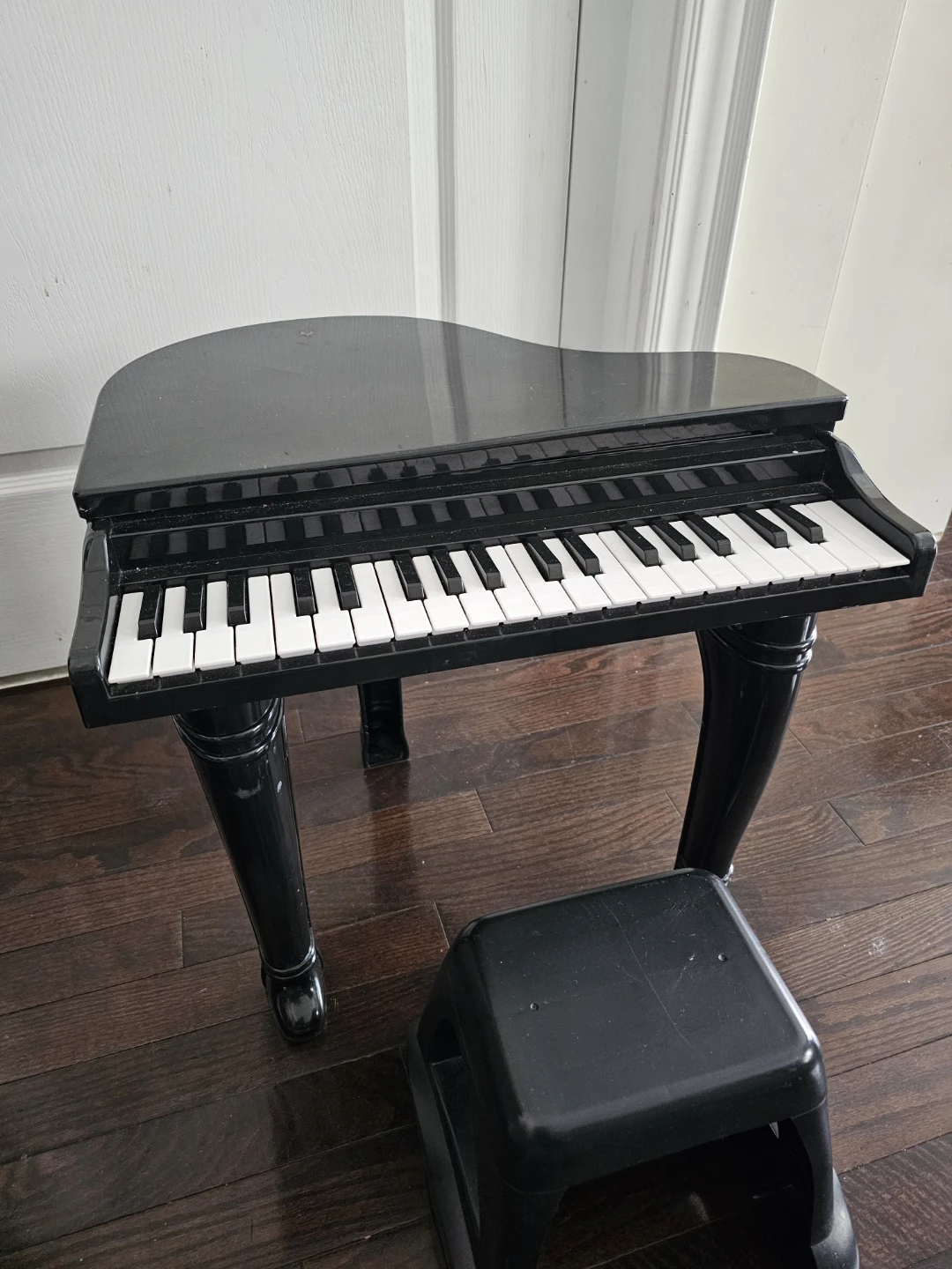 Black Grand Piano Toy Keyboard with Stool