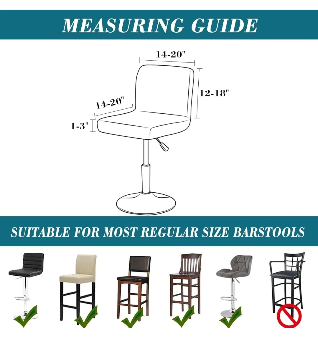 Bar Stool Covers (2 Pack) - Grey - photo 4