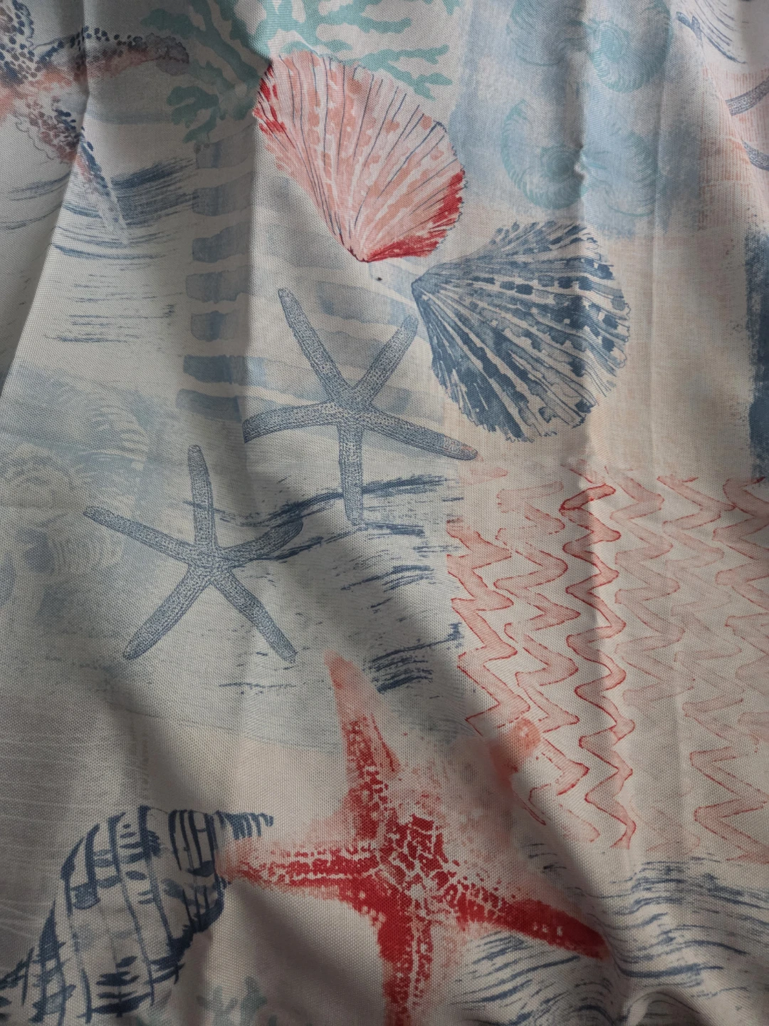 Seashell and Starfish Print Fabric