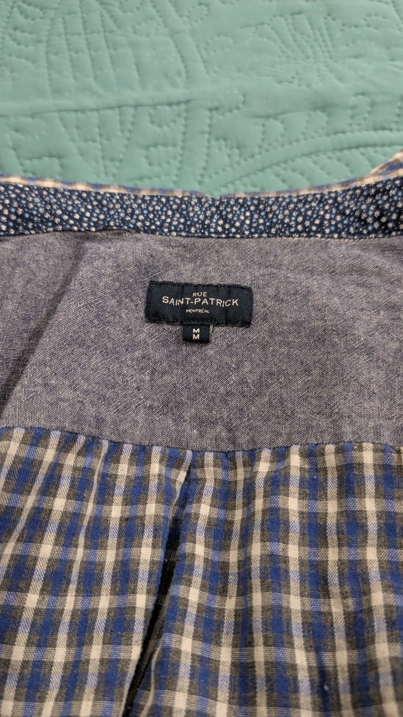 RUE SAINT-PATRICK Men's Plaid Long Sleeve Shirt Size M - photo 2