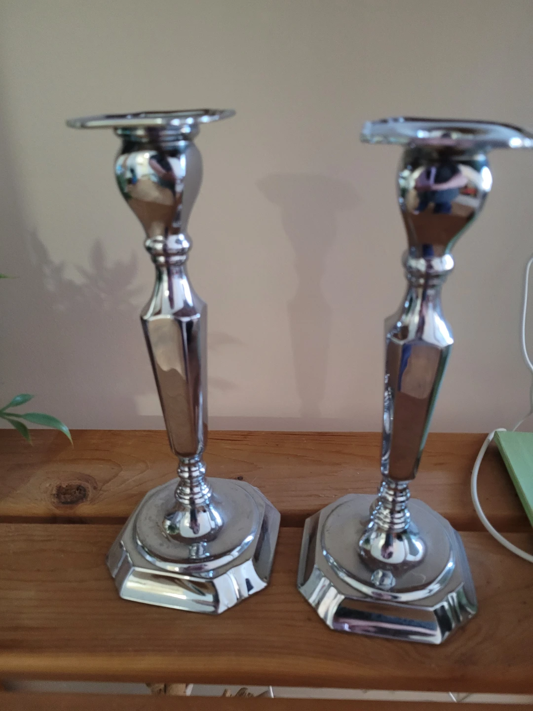 Pair of Silver-Plated Candlesticks