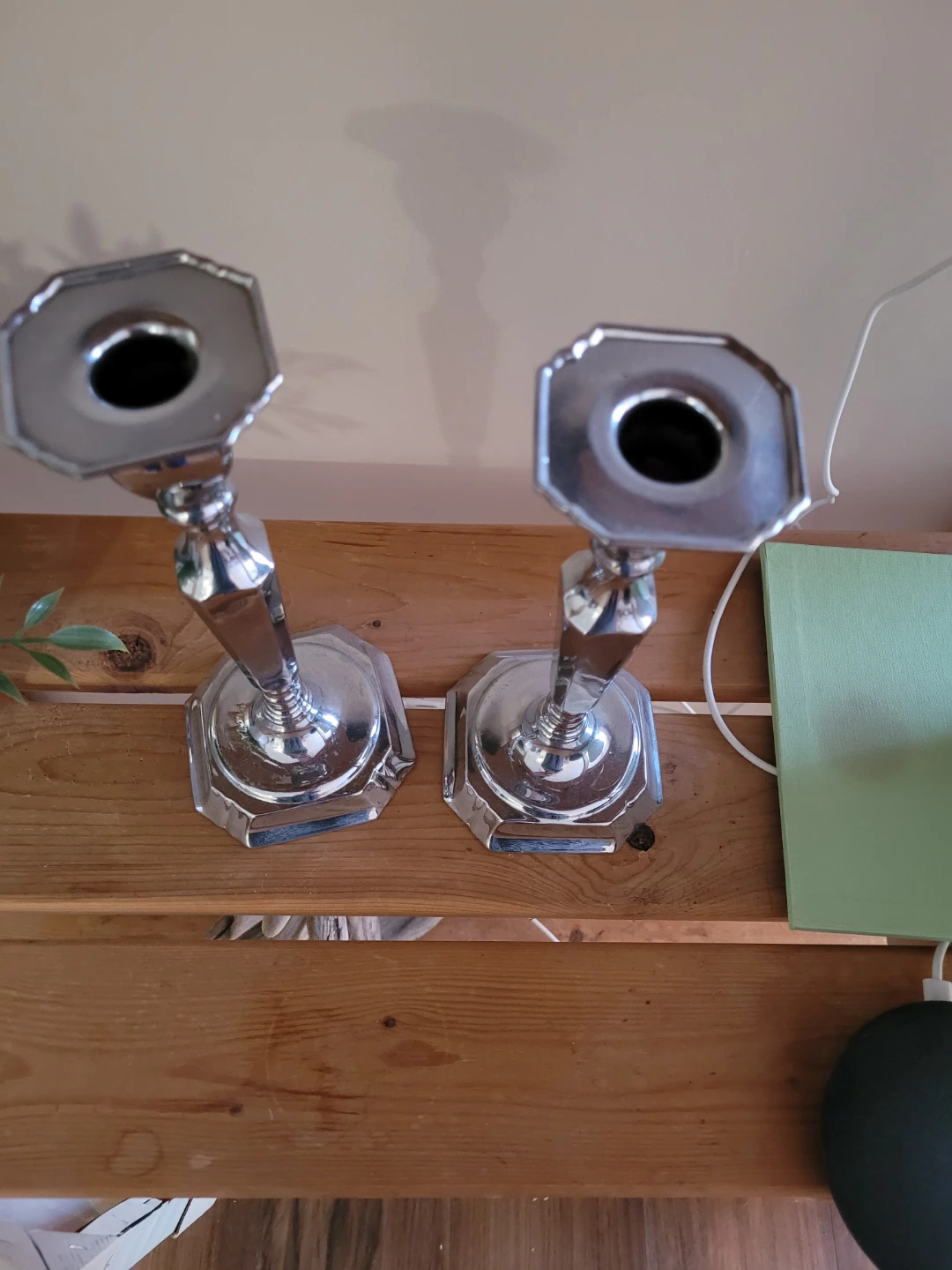 Pair of Silver-Plated Candlesticks - photo 2