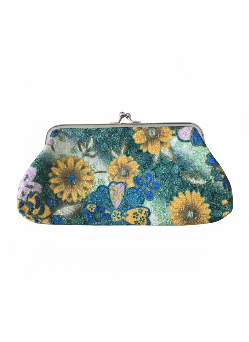 Retro Floral Kiss Lock Coin Purses Brocade Style - photo 2