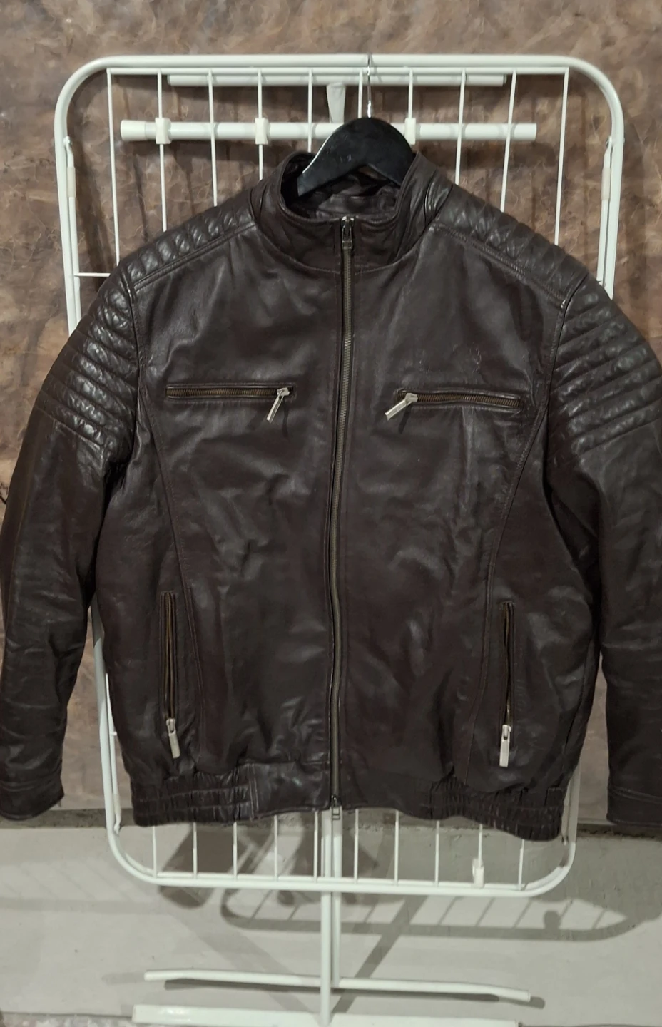 Men's Brown Leather Jacket - photo 2