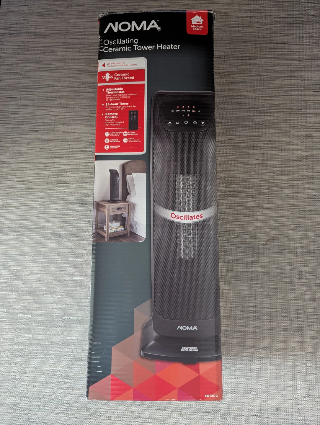 NOMA Oscillating Ceramic Tower Heater