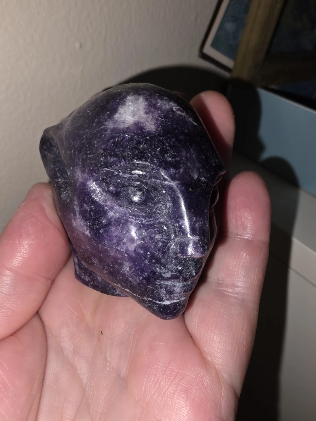 Lepidolite avatar head carving - photo 4