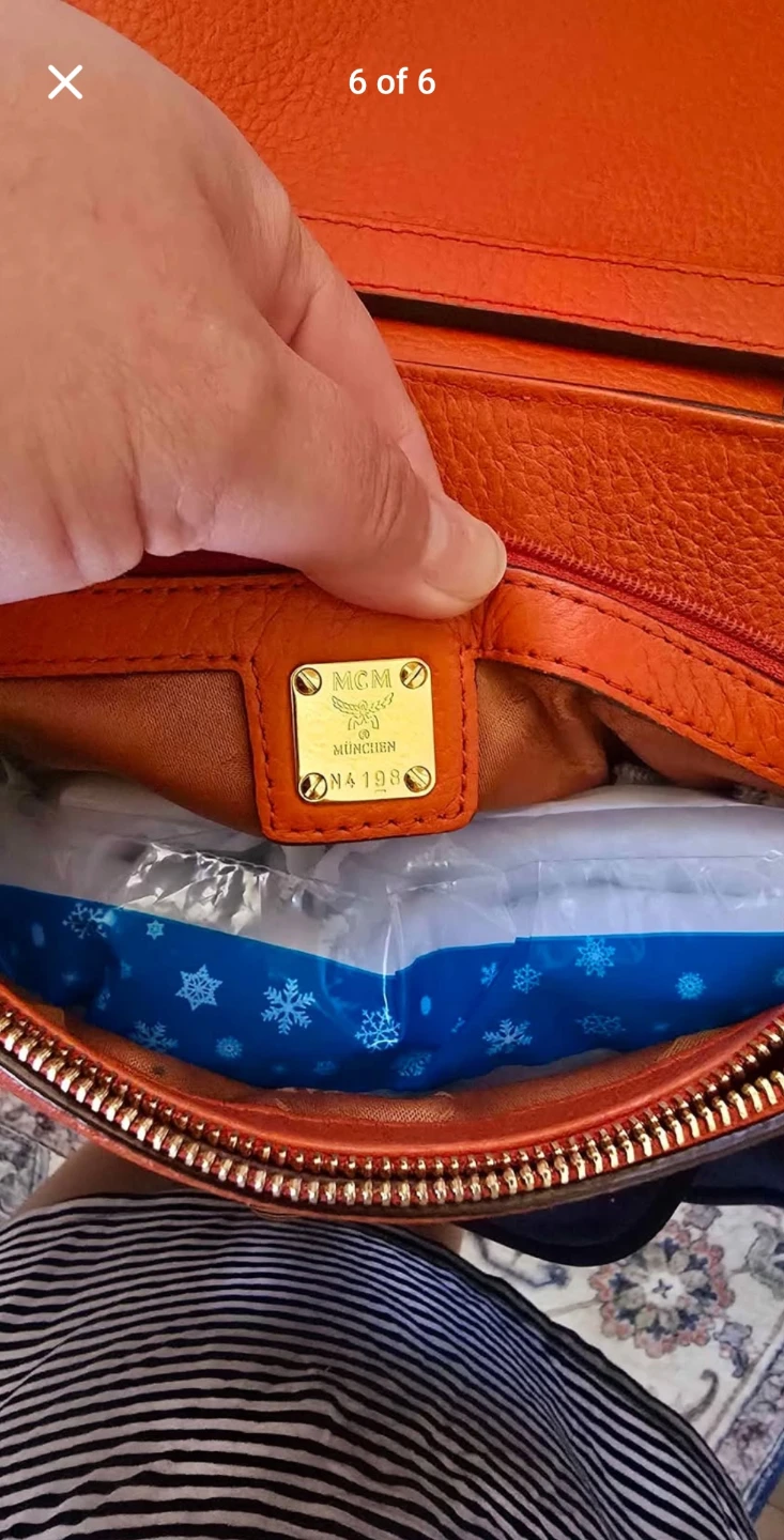 MCM Orange Leather Top Handle Bag - photo 4