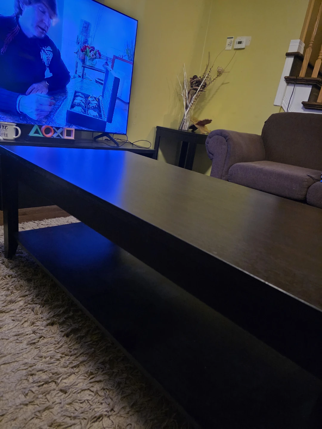 Dark Brown Coffee Table with Shelf - photo 3