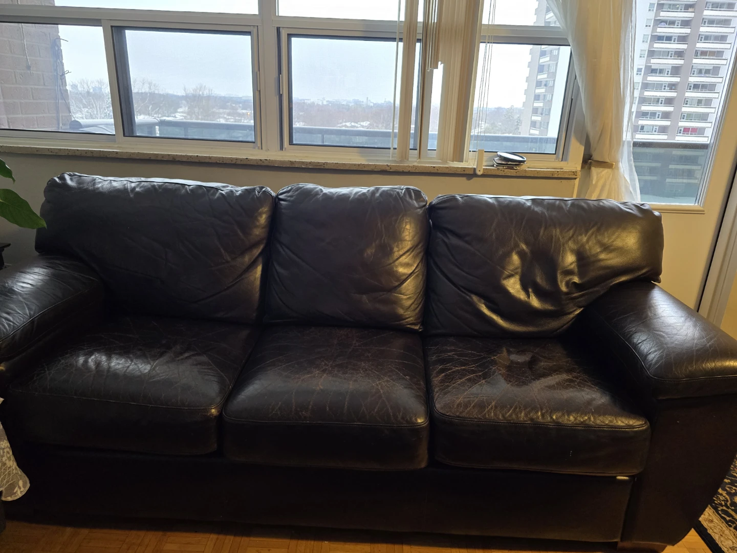Moving sale: 50% off a dark brown genuine leather Lazy Boy sofa!