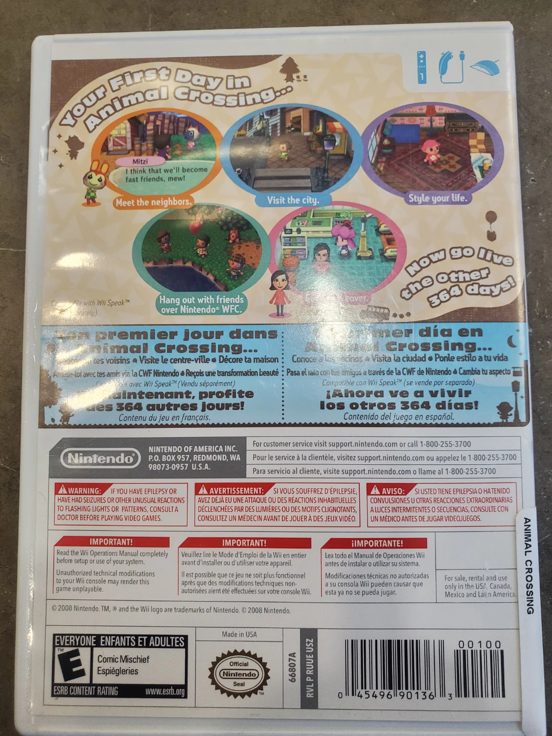 Nintendo Wii Animal Crossing City Folk Video Game - photo 2