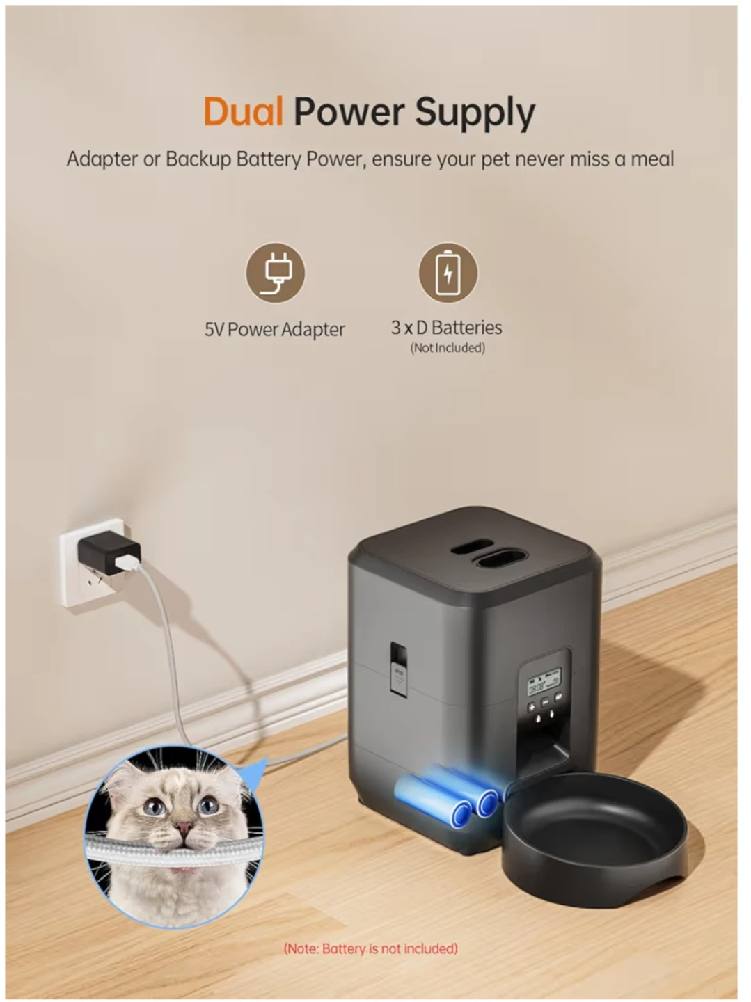 Automatic Pet Feeder - Black - photo 4