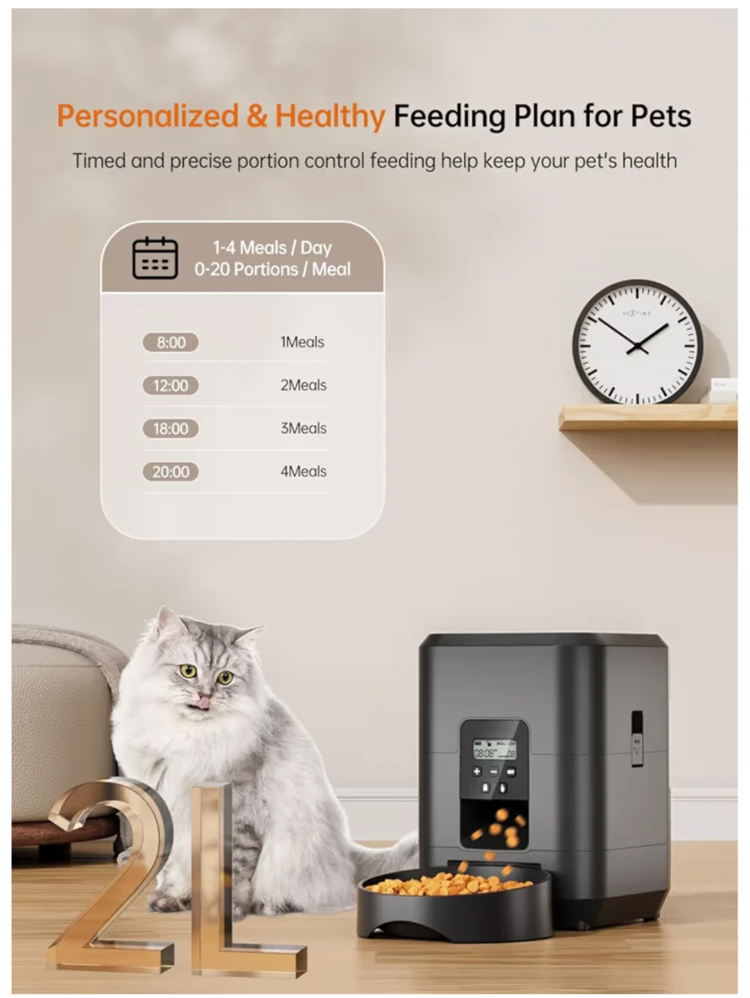 Automatic Pet Feeder - Black - photo 5