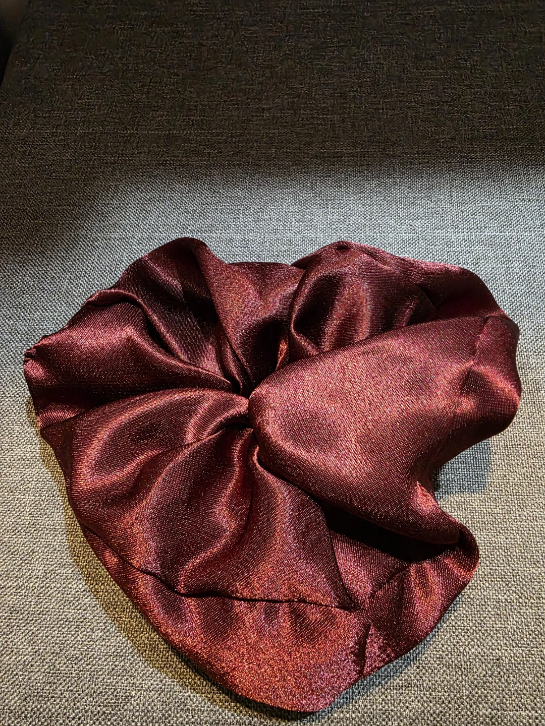 Burgundy Satin Scrunchie (Large)