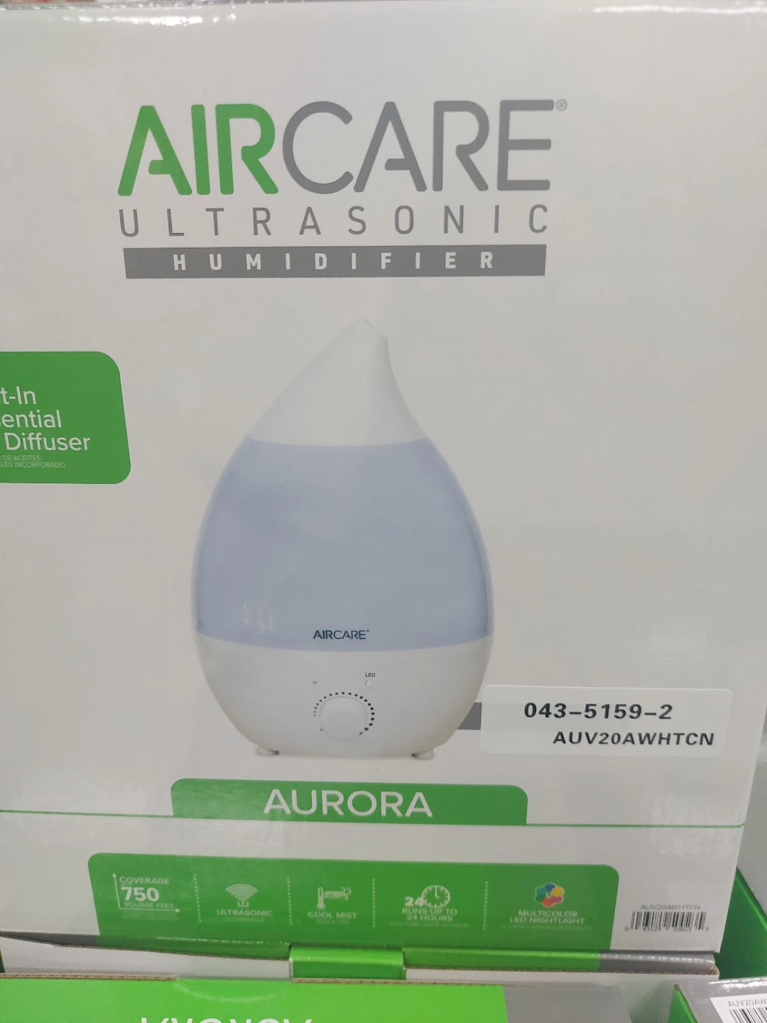 Aircare Aurora Ultrasonic Humidifier with Essential Oil Diffuser