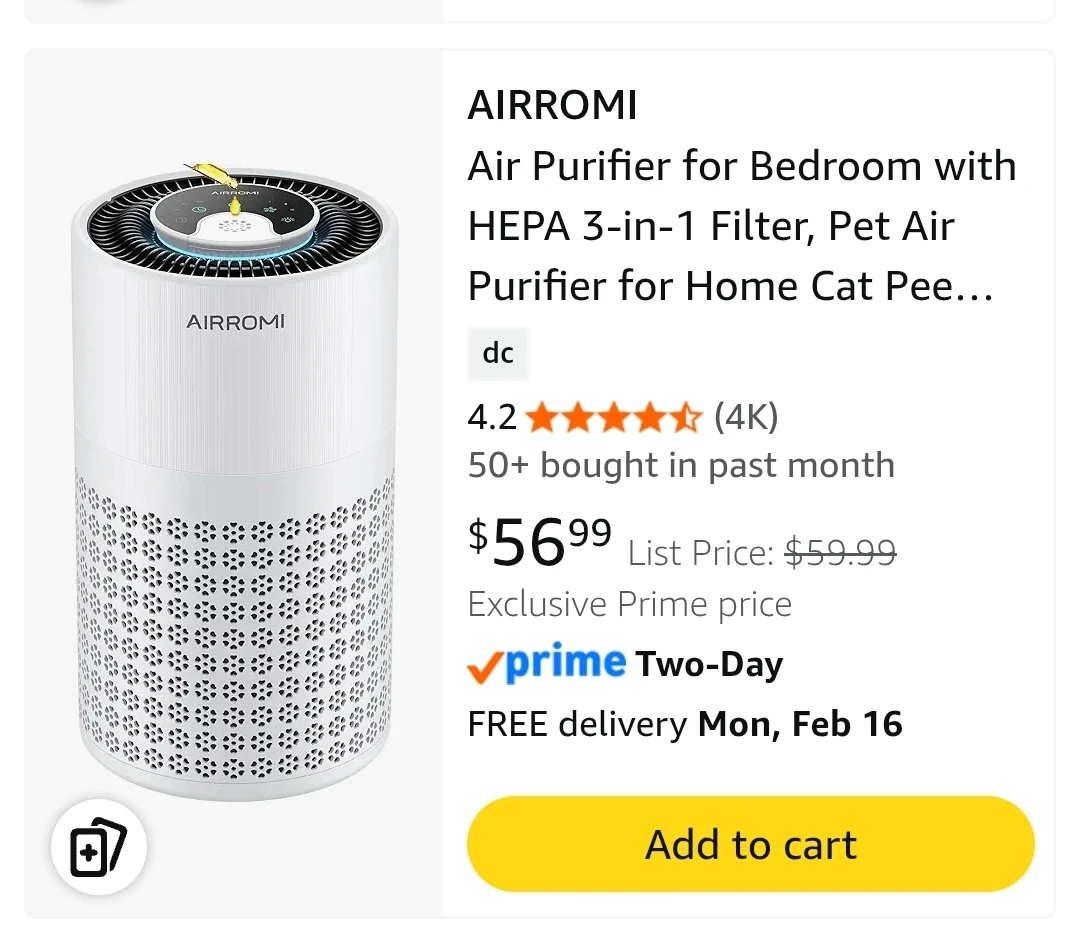 AIRROMI Air Purifier with HEPA Filter - photo 3