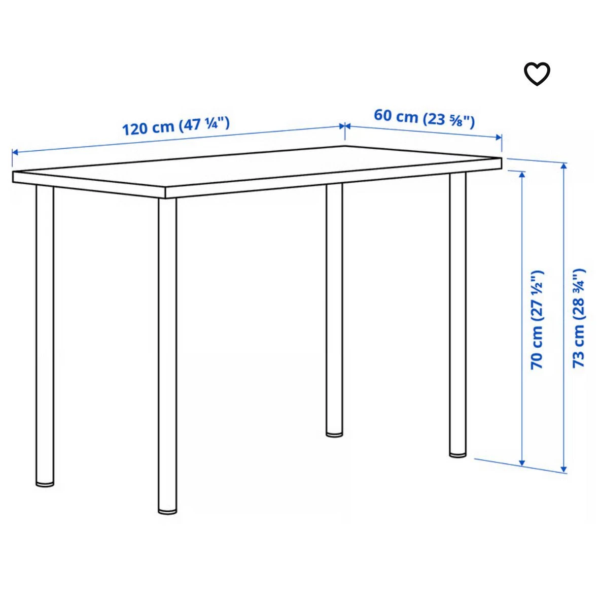 IKEA LAGKAPTEN / ADILS Desk - White - photo 3