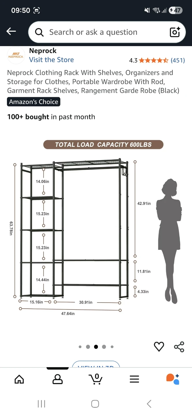 Neprock Clothing Rack With Shelves - photo 2