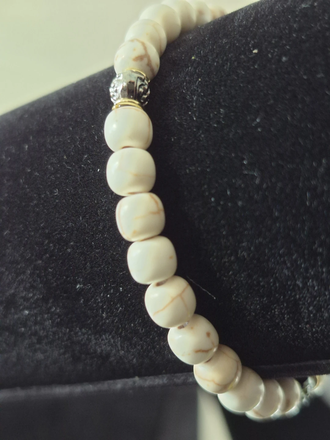 White Moonstone Beaded Bracelet - 6mm Beads - photo 2