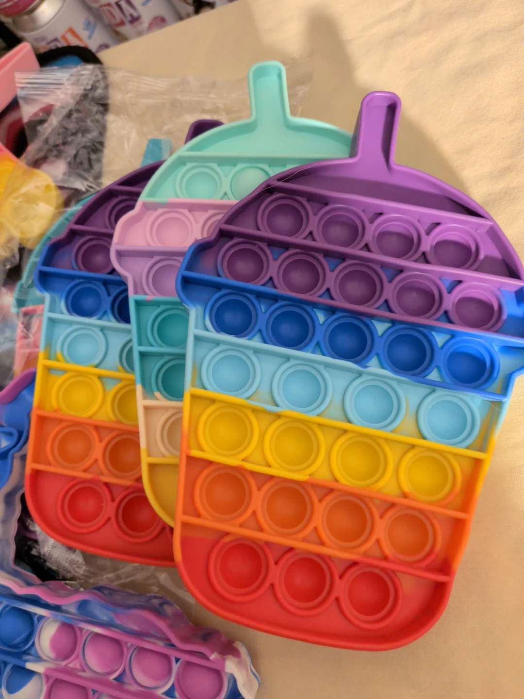 Assorted Pop It Fidget Toys - Llama, Cupcake, Hamburger, Fries - photo 2