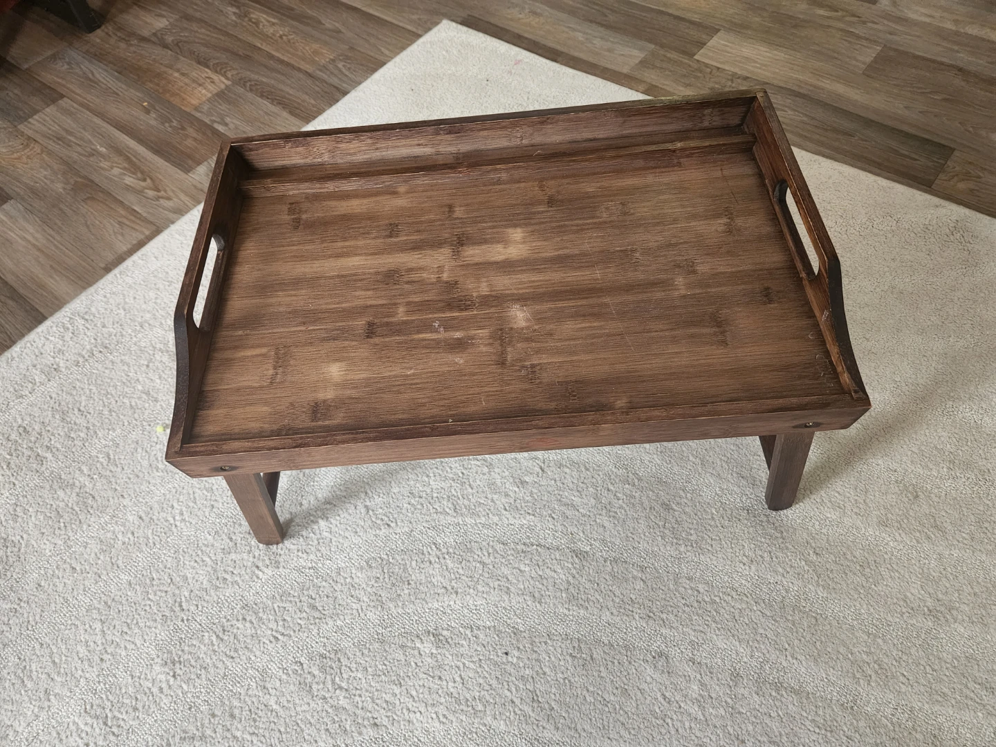 Wooden Serving Tray with Foldable Legs
