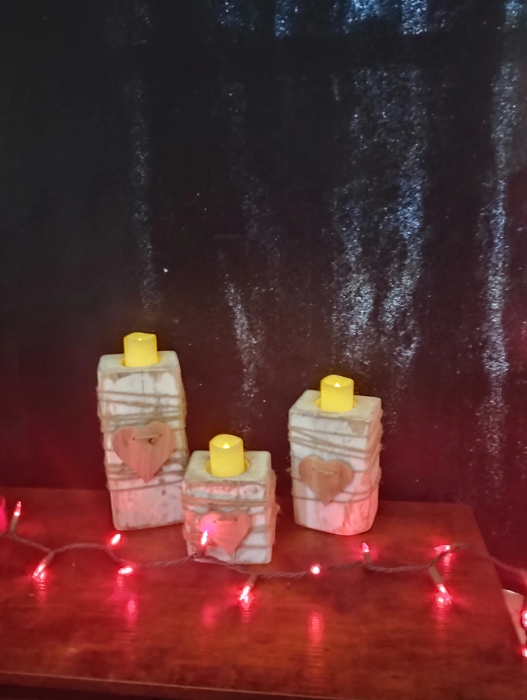 Set of 3 Decorative LED Candles with Hearts - photo 2