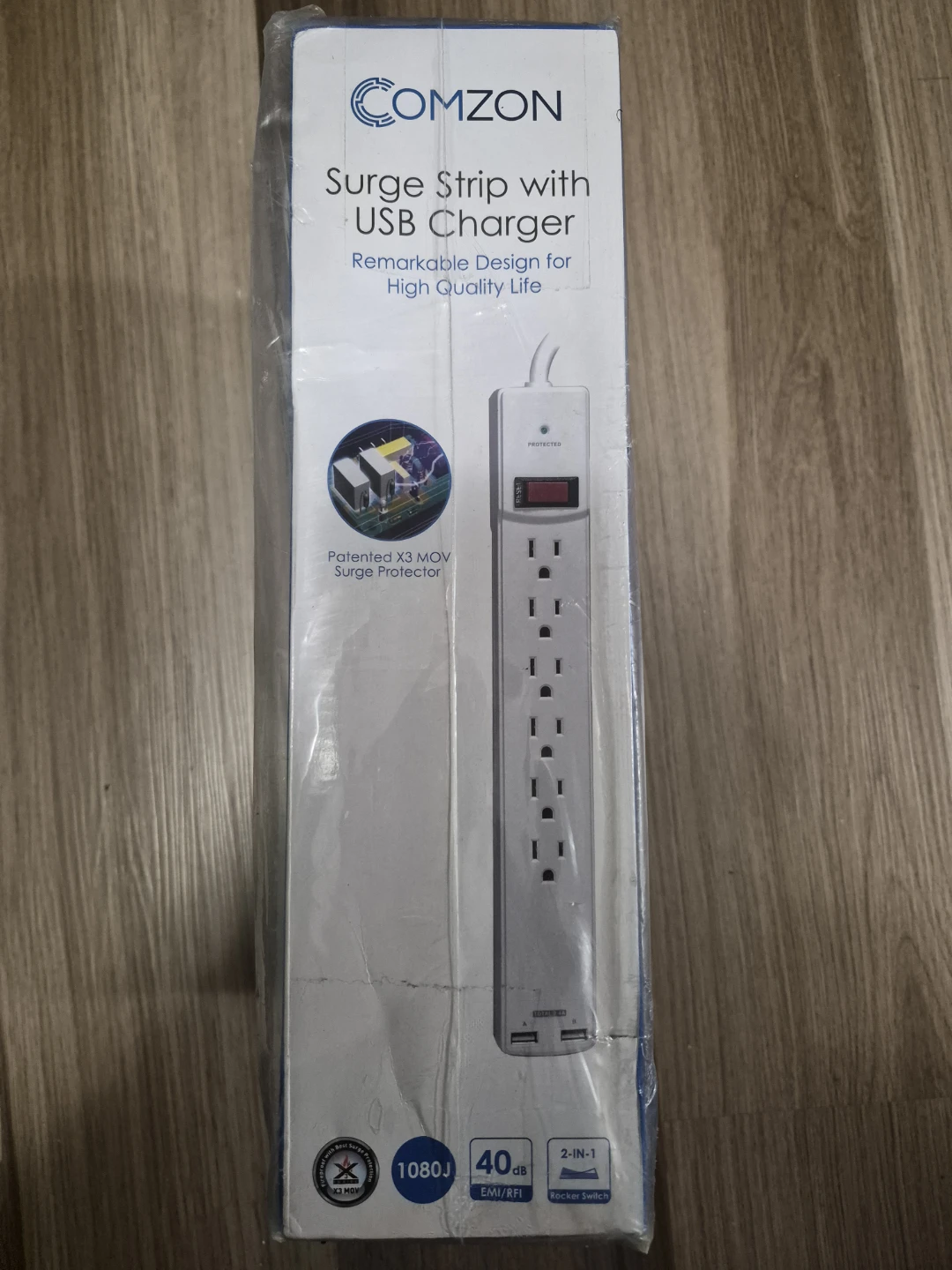 Comzon Surge Strip with USB Charger