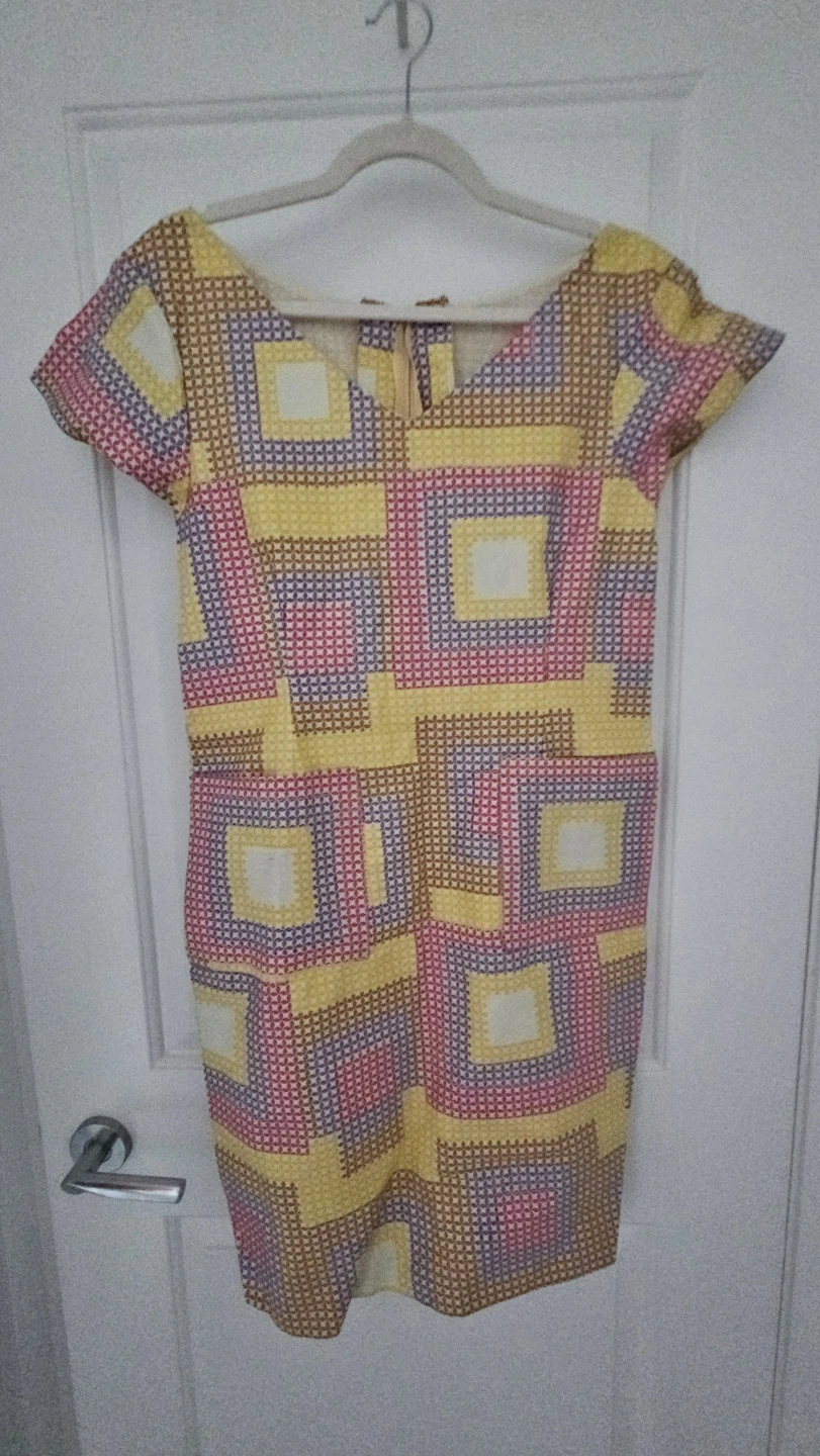 Women's Geometric Print Sheath Dress, Size Medium