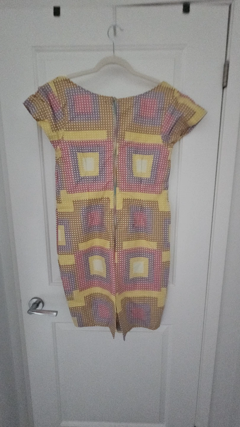 Women's Geometric Print Sheath Dress, Size Medium - photo 4
