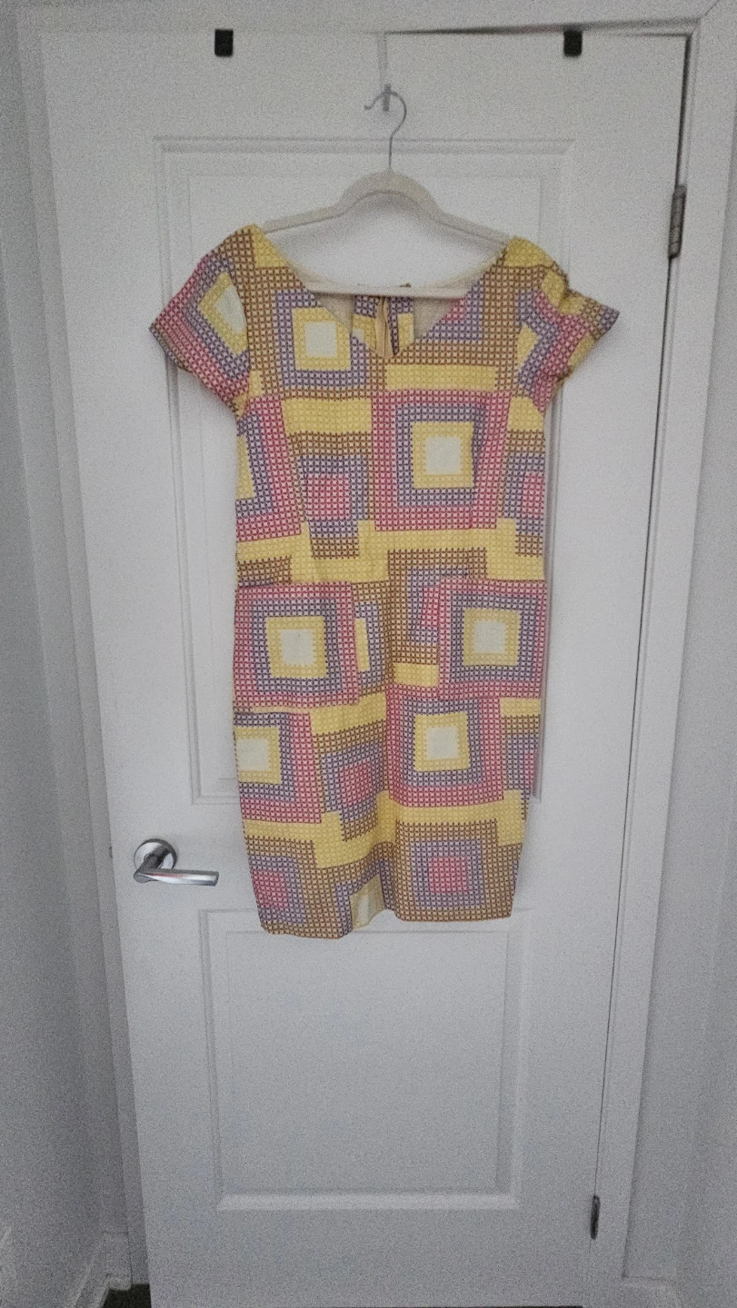 Women's Geometric Print Sheath Dress, Size Medium - photo 5