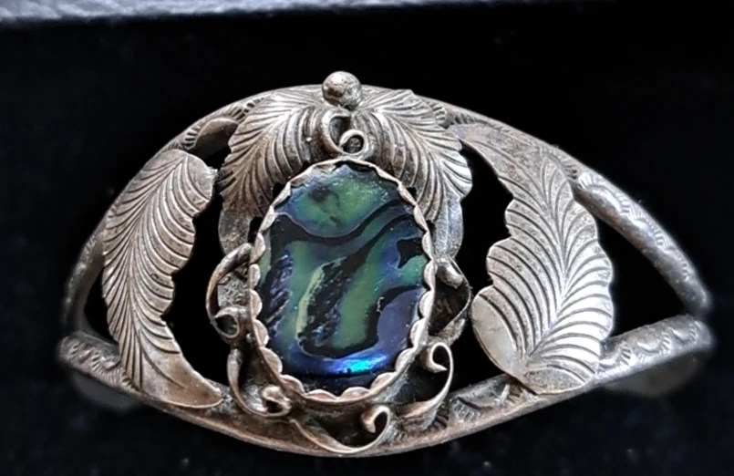 Sterling Silver Cuff Bracelet with Abalone