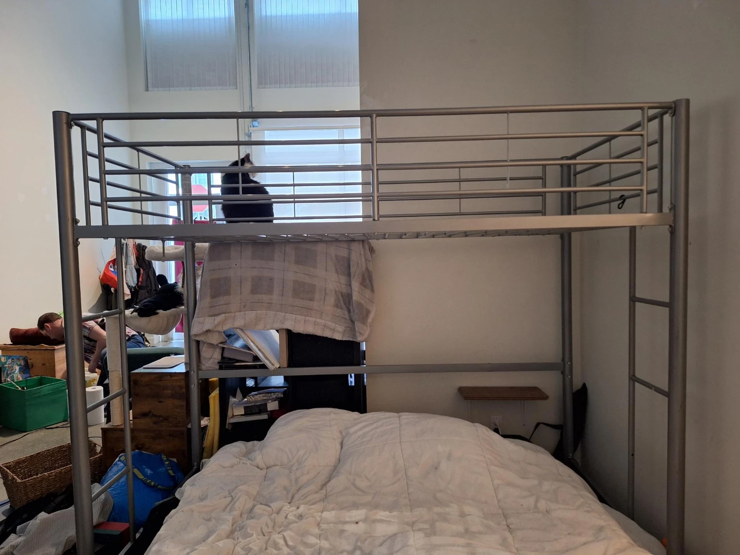 Silver metal bunk bed frame, twin - photo 3