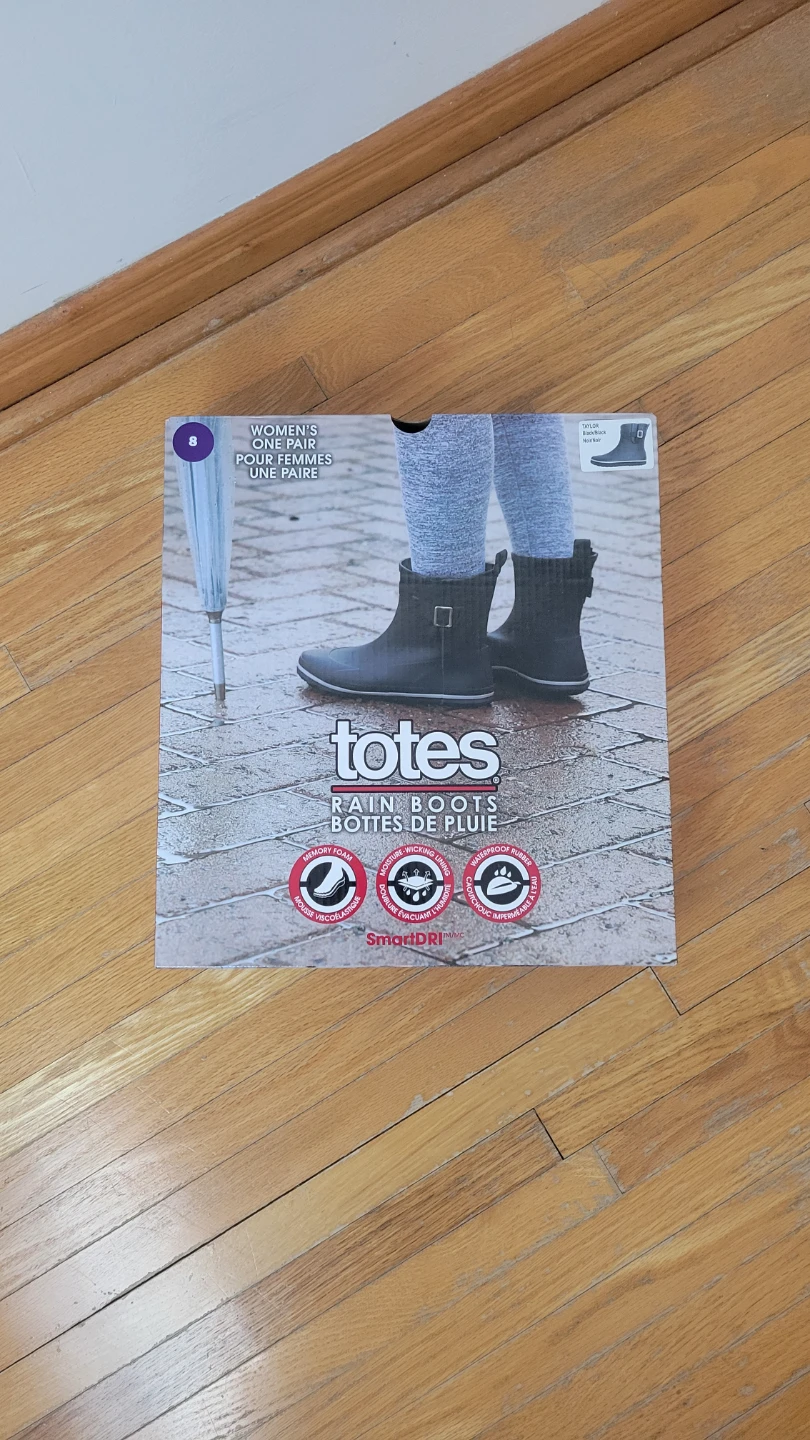 Totes Women's Black Rain Boots Size 8
