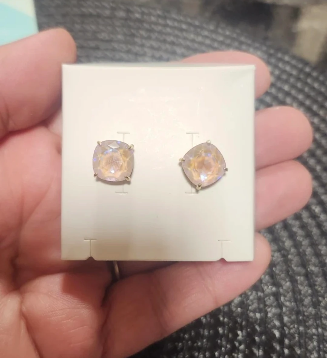 Origami Owl Cushion Cut Crystal Stud Earrings - photo 2