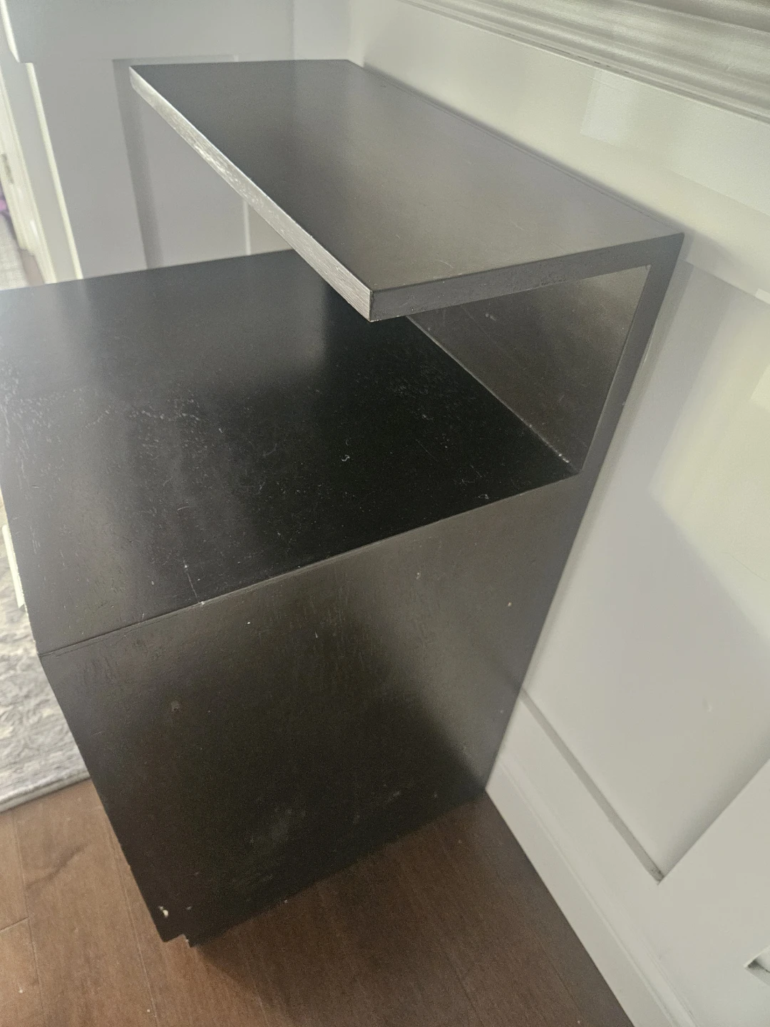 Dark Brown 2-Drawer Nightstand with Shelf - photo 5