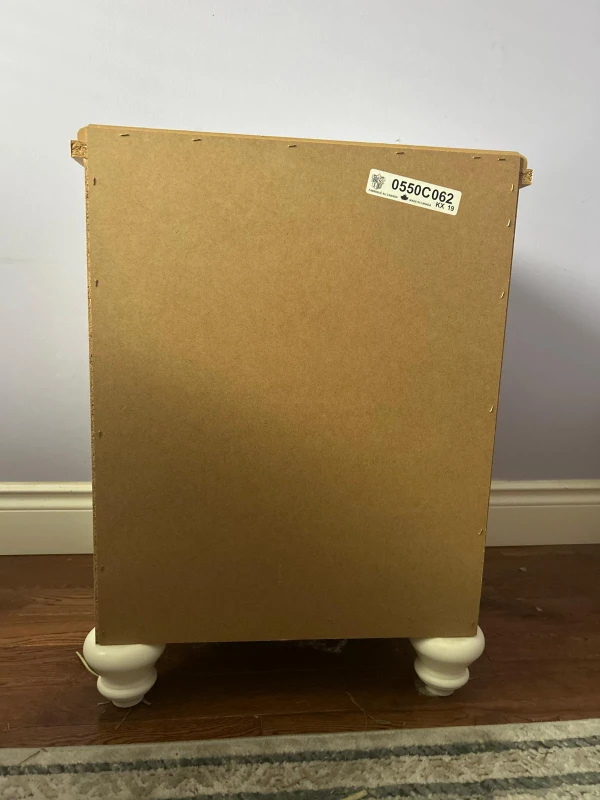 White Nightstand with Drawer and Shelf - photo 3