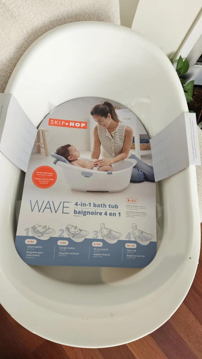 New Skip Hop 4-in-1 Baby Bath Tub – Wave Style, Never Used - photo 2