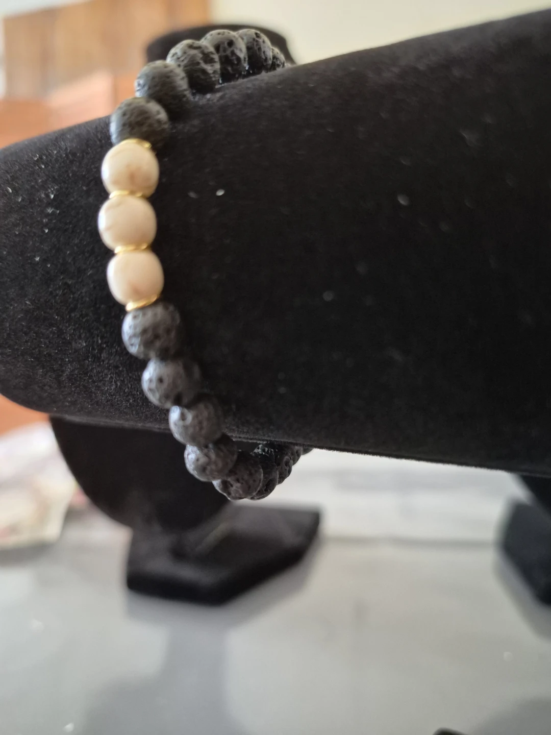 Lava Stone and Moonstone Gemstone Bracelet - photo 2