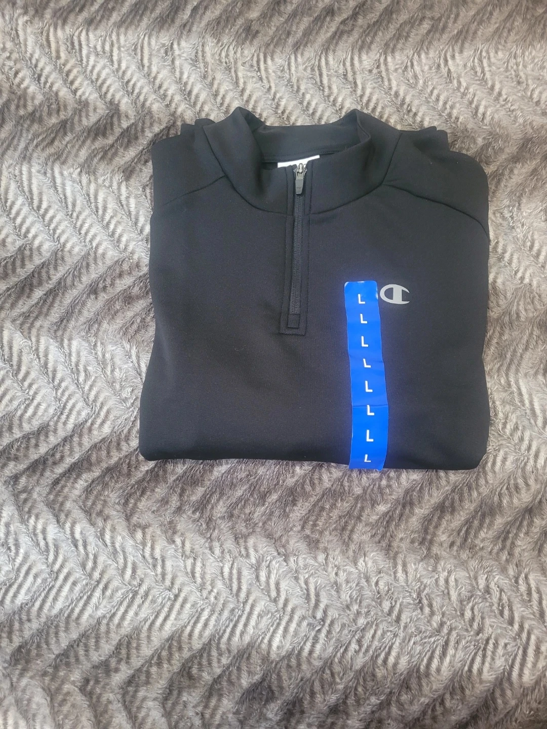 Champion Men's Black 1/4 Zip Pullover Sweater Size L - photo 2