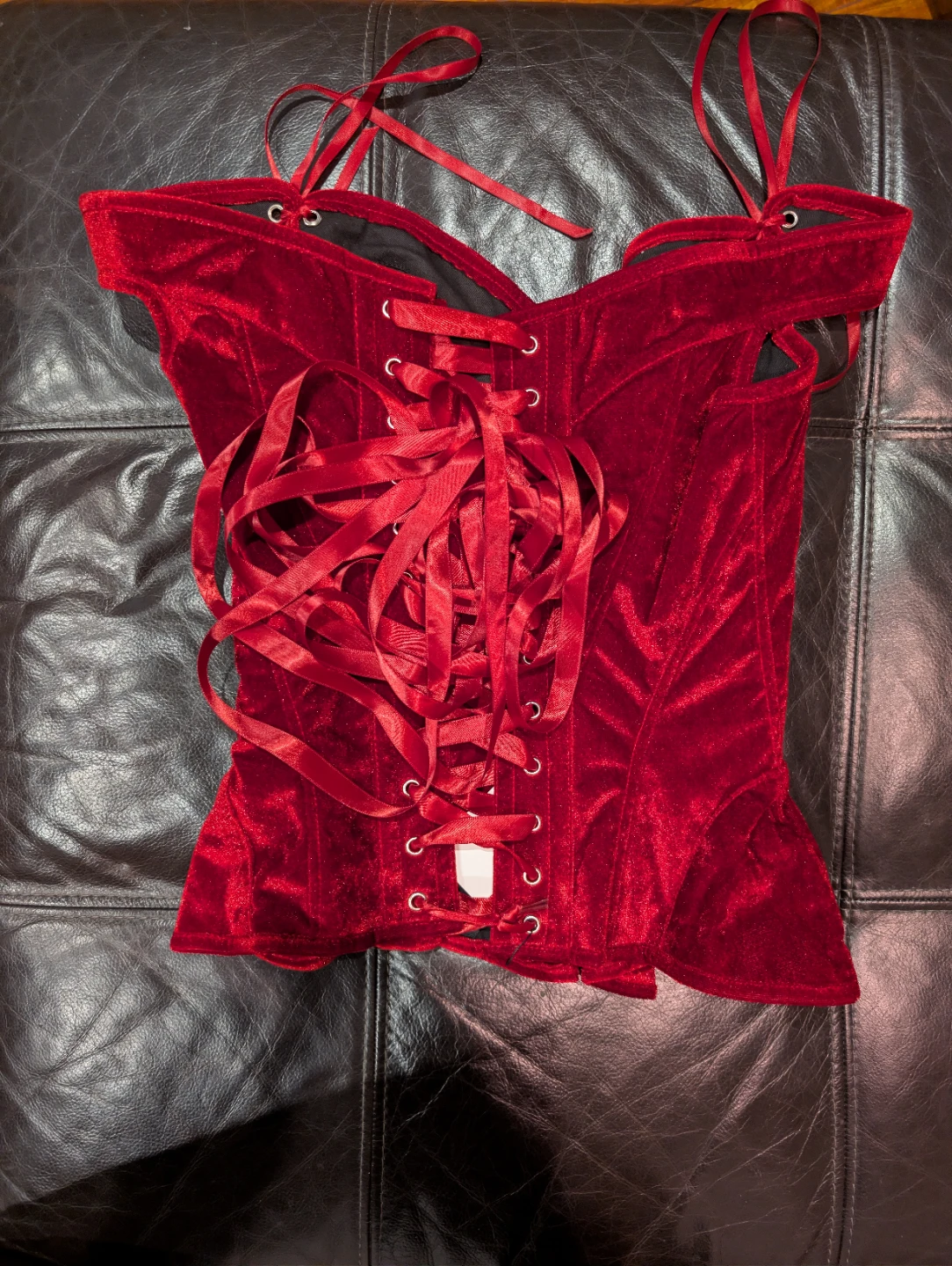 Gothic Top Drawer Red Velvet Corset - photo 2