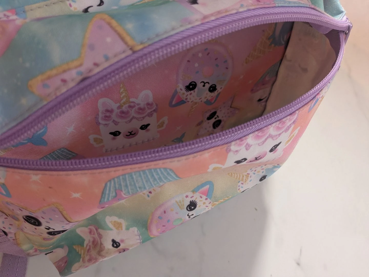 Kids Pastel Unicorn & Cat Print Backpack - photo 5