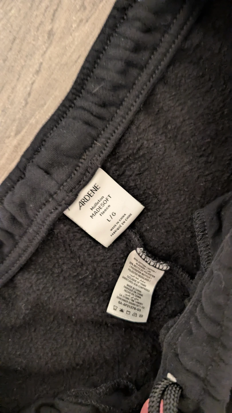 Ardene Black Fleece Sweatpants Size L - photo 3