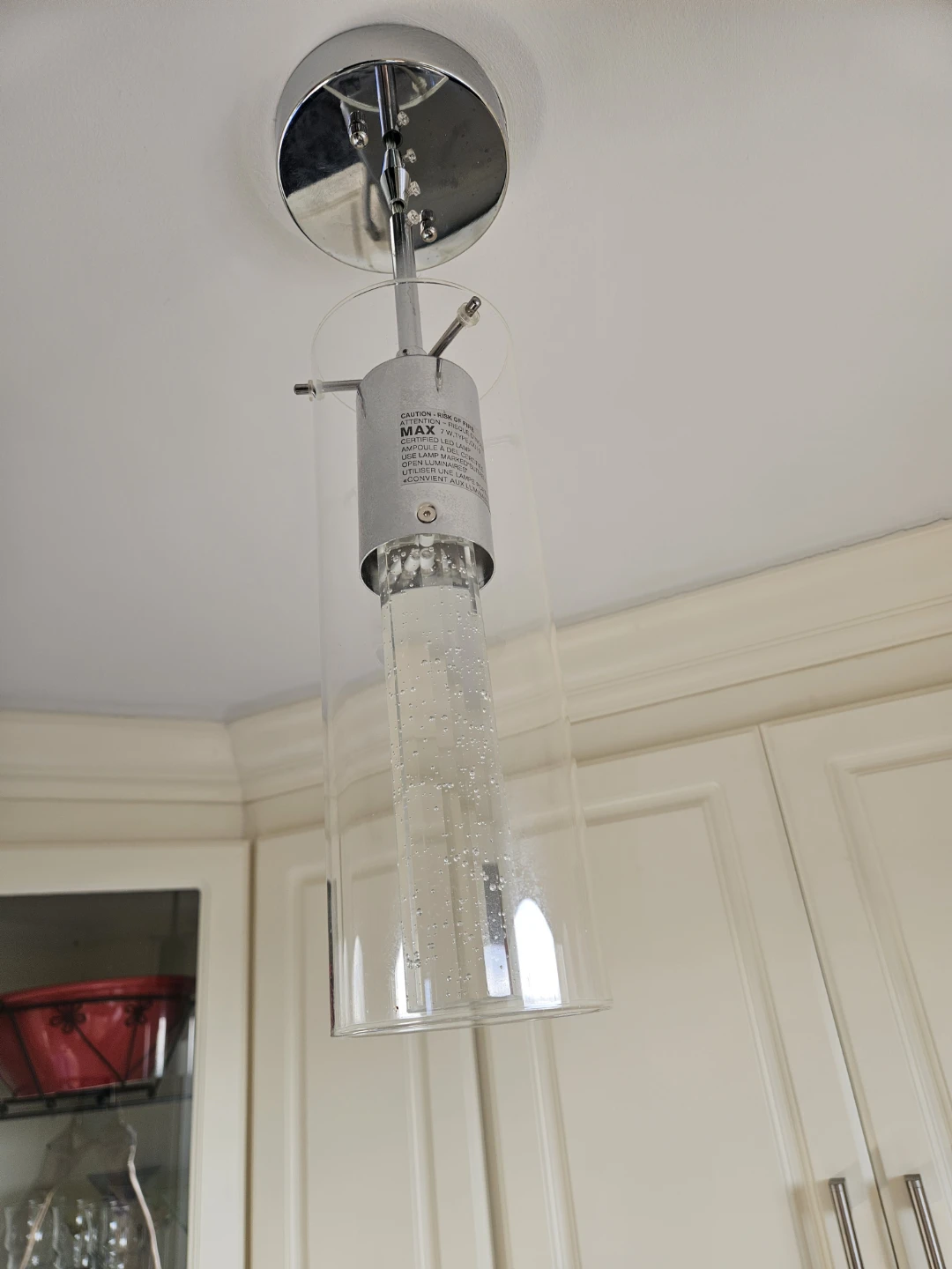 Set of 2 Clear Cylinder Pendant Lights