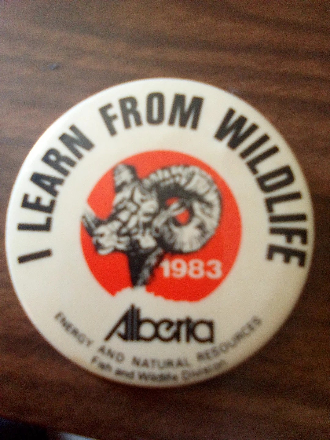 Alberta 1983 'I Learn From Wildlife' Pin