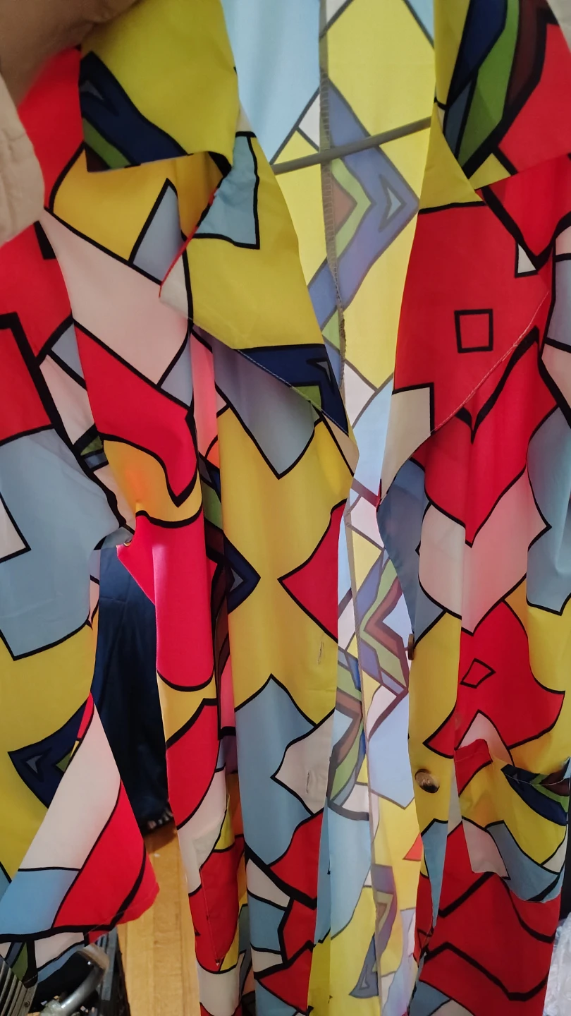 Colorful Geometric Print Button-Up Shirt