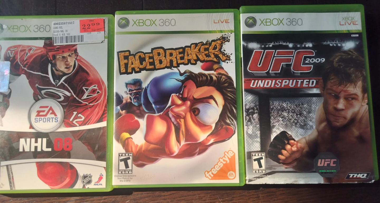 XBOX 360 NHL 08, Facebreaker, and UFC Undisputed 2009 Games 🏆